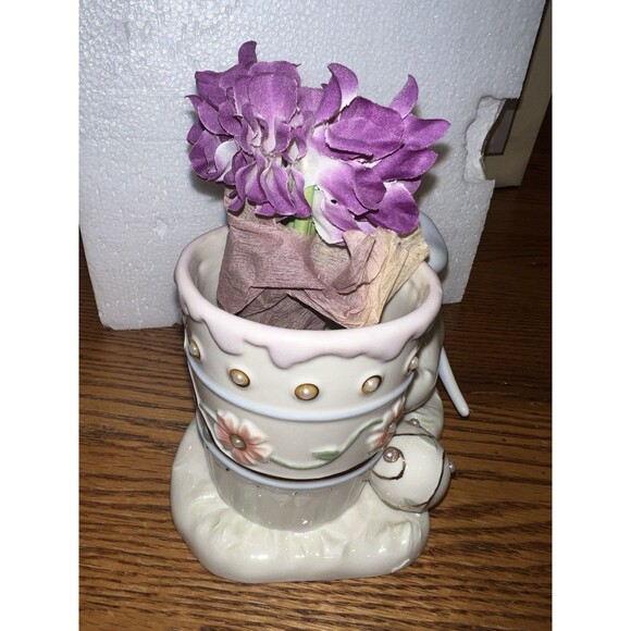 LENOX Petals and Pearls PAINTING PRETTY CHICK Eggs & flowers in pot *READ - Picture 8 of 16